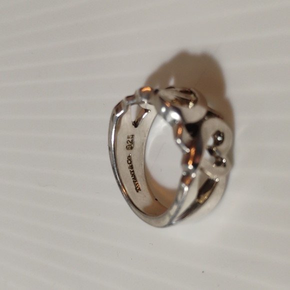 TIFFANY & CO. Paloma Picasso Sterling Silver Vintage Loving Heart Ring Sz 4.75/5 - Picture 6 of 7